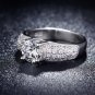 Exquisite S925 White Gold Plated Vintage 1.5 Carat Cubic Zirconia Ring For Women