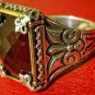 925 fine silver handmade men's Turkish kelebek style red ruby ring from Turkey