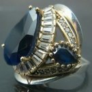 Hand-Made Turkish .925 Fine Silver Women's Sapphire Crystal Cleopatra Style Ring