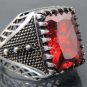 Spiky Bold Triangular Style Six Dotted Handmade .925 Silver Men's Turkish Ring