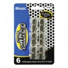 6 METAL SHARPENERS STURDY STRONG DURABLE SHARPENER 6-IN-1-PACK BAZIC® BRAND NEW!