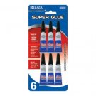 SUPER GLUE SUPER STRENGTH PERMANENT ADHESIVE - 6/Pack BAZIC® - FREE SHIPPING US