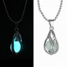 Glow in Dark Pendant Necklace The Little Mermaid's Teardrop Womens Jewelry Gift