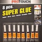 8 Pcs Super Glue for Rubber Metal Glass Plastics Ceramics Wood Pro Touch® Brand