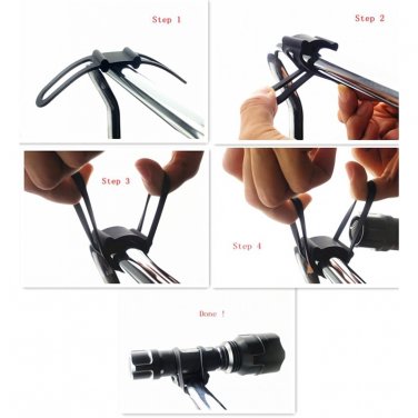 2x Bike Bicycle Flashlight Torch Silicone Universal Handle Holder Mount US Store