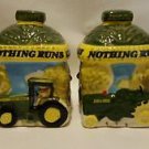 John Deere Salt & Pepper Shakers Set Gibson Ceramic Green Yellow Tractors Deer