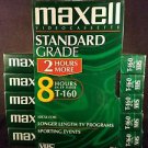 MAXELL STANDARD GRADE T-160 BLANK VHS VIDEOCASSETTE 8 HOURS T-160/327m Sealed
