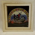 Vintage 80s HARLEY "BOTB" 6X6 Carnival Fair Bar Mirror Prize Painted Glass