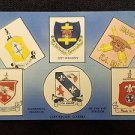 VINTAGE  POSTCARD REGIMENTAL INSIGNIAS OF 81ST DIVISION CAMP RUCKER ALABAMA blue