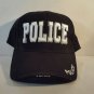 POLICE CAP BLACK ADJUSTABLE COTTON TWILL ROTHCO 9383 one size fits all