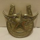 Lucky Flying Star Horseshoe with Wings Belt Buckle Fine Pewter