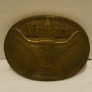 Vintage Marlboro Solid Brass Philip Morris 1987 Belt Buckle