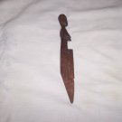Wood Knife Letter Opener - African Woman on Handle