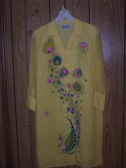 Alfred Shaheen signed Yellow Peacock Dress