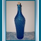 Old Blue Glass Bottle with a Diamond Cut