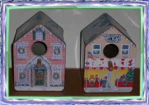 Two Tin Birdhouses