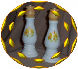 Two Avon Candle Holder Cologne Bottles