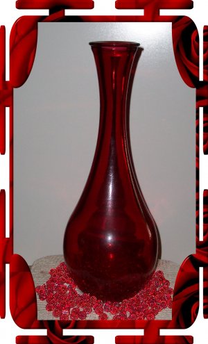 Tall Red Vase - Made in Spain