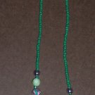 Moon Color Green Necklace and Earrings Jewelry