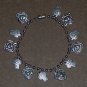 Silver Heart and Cross Bracelet