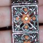 Old Antique Silver Bracelet with Coral Colored Beads