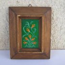 Vintage marvelous wall decor Enamel on copper floral painting