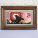 Vintage marvelous wall decor large Enamel on copper painting