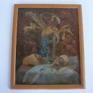 marvelous still life oil on board painting - signed