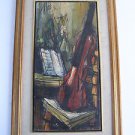 Violin musician marvelous oil on canvas painting 1962