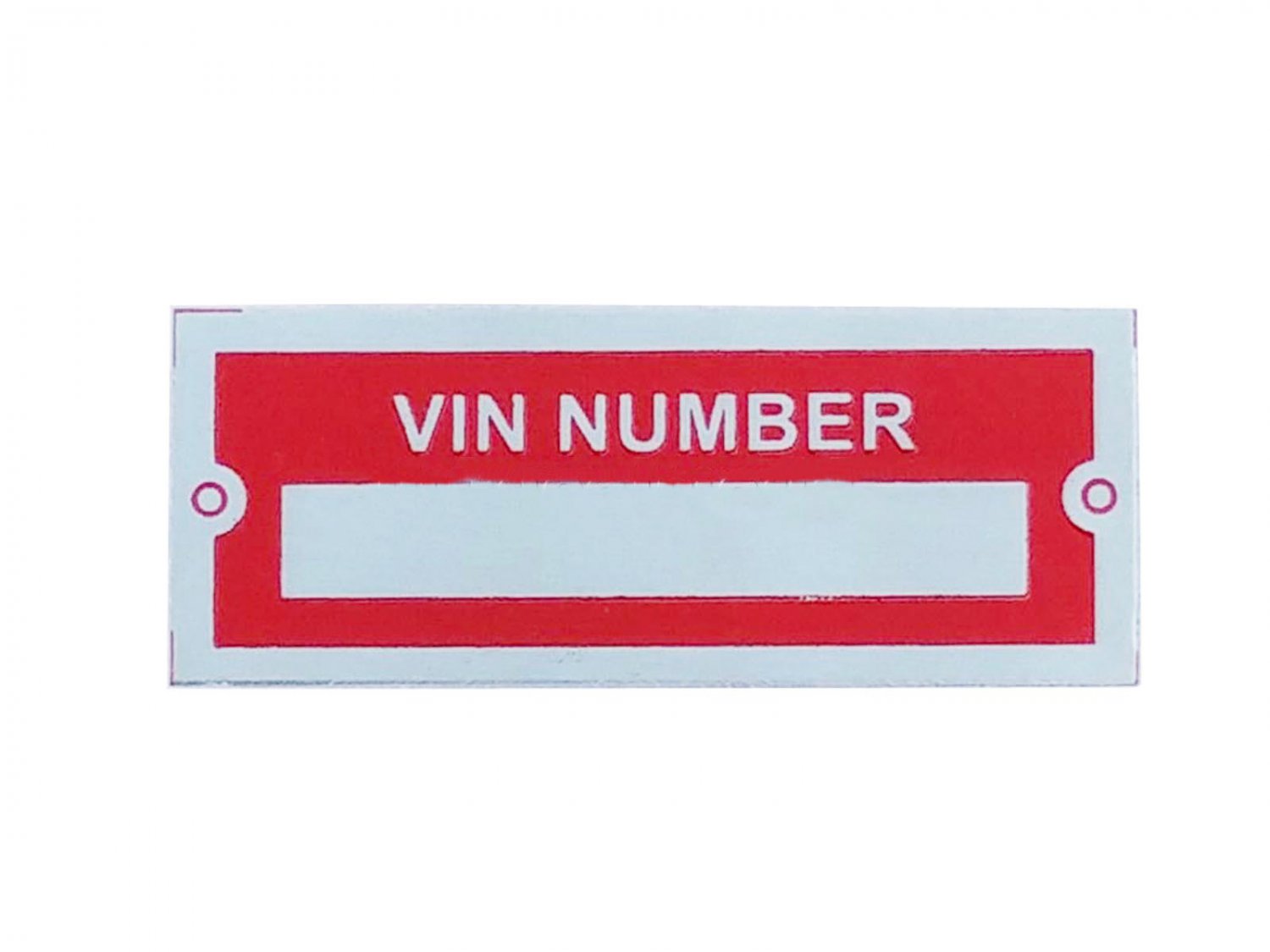 New Aluminium Number Blank VIN NUMBER Red Plate Data/Tag Small
