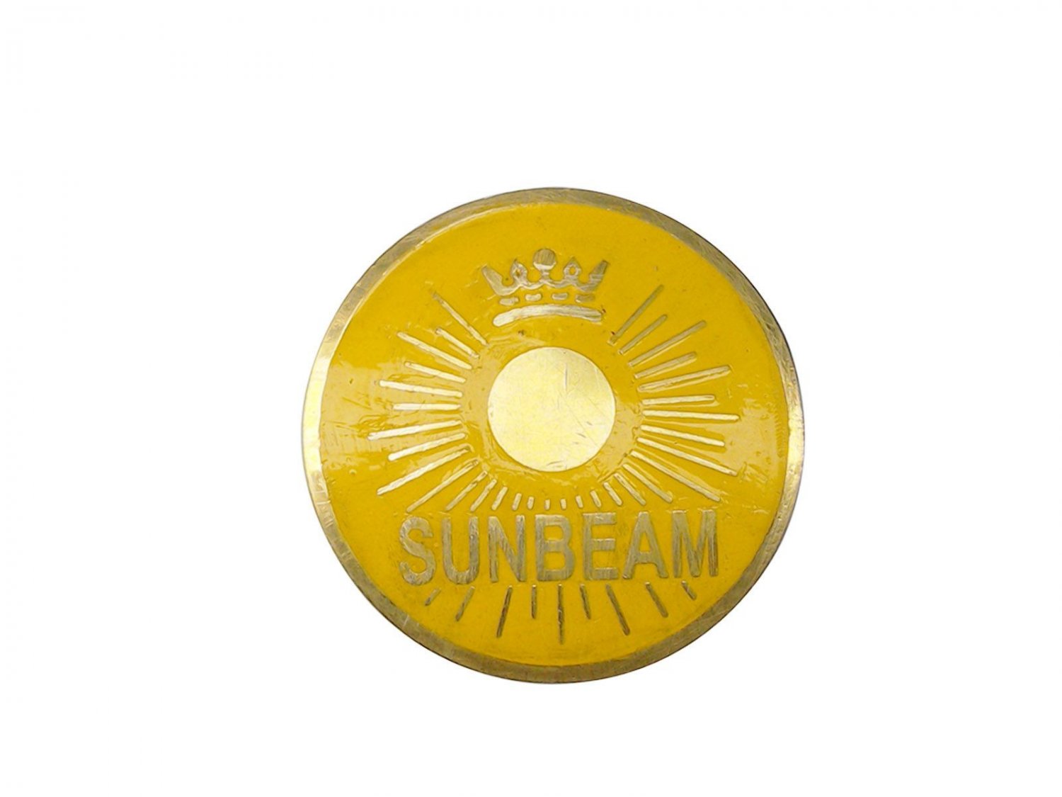 New Sunbeam Brass/Chromed Grill Radiator Badges/Monograms - Car Yellow
