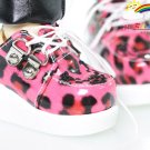 MSD Dollfie Patent Leopard Creeper Gothic Shoes Rose