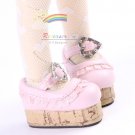 Mary Jane Ruffle Heart Lolita Platform Shoes Pink for Yo-SD Dollfie/12" Kish