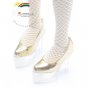 MSD/Unoa Clear Stiletto Platform Heel Pumps Shoes Gold