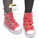 Buckles Ankle Leather Sneakers Boots Shoes Red for SD Dollfie dolls