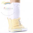 Cons Canvas Sneakers Shoes Yellow Checker for 18" American Girl dolls
