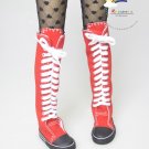 SD Dollfie Shoes Thigh-Hi Lace-Up Sneakers Boots Red