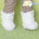 Doll Shoes Fluffy Fuzzy Faux Fur Boots Shaggy White for 18" American Girl Dolls