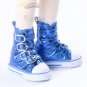 Buckles Ankle Leather Sneakers Boots Shoes Metallic Blue for MSD Dollfie dolls