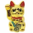 5.1" Gold Tokoname Japan Ceramic Maneki Neko Right Hand Up Lucky Cat Piggy Bank