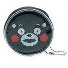 Japan Kumamon Bear Grinning Face Emoji Plastic Round Keychain Coin Purse Wallet