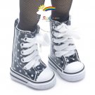 Knee-Hi Sneakers Boots Shoes Patent Black/W Dots for Yo-SD Dollfie/12" Kish doll
