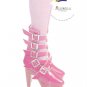 Releaserain Doll Shoes 5-Strap Boots Patent Rose Pink FIT for 16" Fashion Dolls