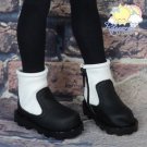 Doll Shoes 2-Tone Boots Black with White for MSD BJD Dollfie Kaye Wiggs dolls