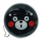 Japan Kumamon Bear Open Mouth Face Emoji PVC Round Keychain Coin Purse Wallet