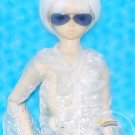 Dollfie SD Sunglasses Silver Frame Blue Lens #RS06