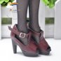 Releaserain Doll Shoes T-Strap Sandals Wine Color FIT for 16" Fashion Dolls