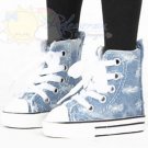 Ankle Lace-Up Cons Sneakers Shoes Boots Holes Washed Denim for SD Dollfie dolls