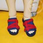 Dollfie SD13 Boy Shoes Red Straps Dark Blue Sandals