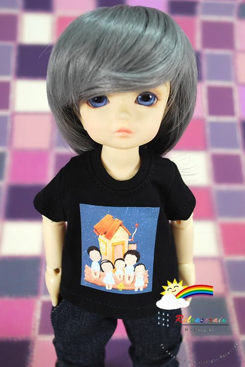 Dollfie Yo-SD Outfit Black Short-Sleeve Tee Family